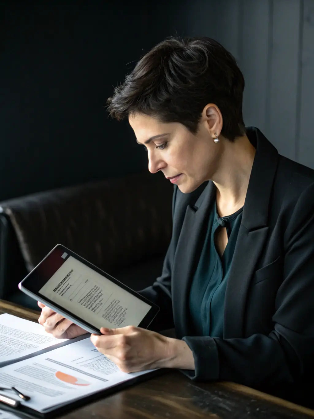 An image of a professional coach working with a client over a strategic plan on a laptop and notes, symbolising strategic planning.
